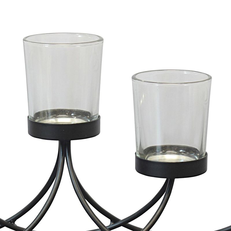 Decorative Metal Votive Candelabra Centerpiece Black - Stonebriar Collection