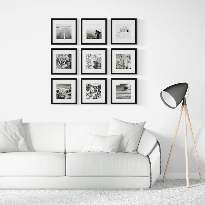 (Set of 9) 12" x 12" Gallery Grid Kit Black - Instapoints