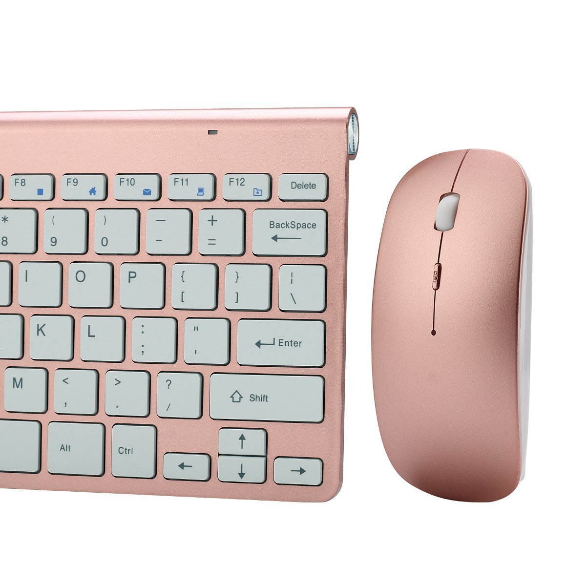 Kuwfi K108 Ultra Thin 2.4G Wireless Keyboard Mouse Combo with USB Receiver Slim Multi Color Keyboard Mouse Kit for PC/Laptop/TV BOX