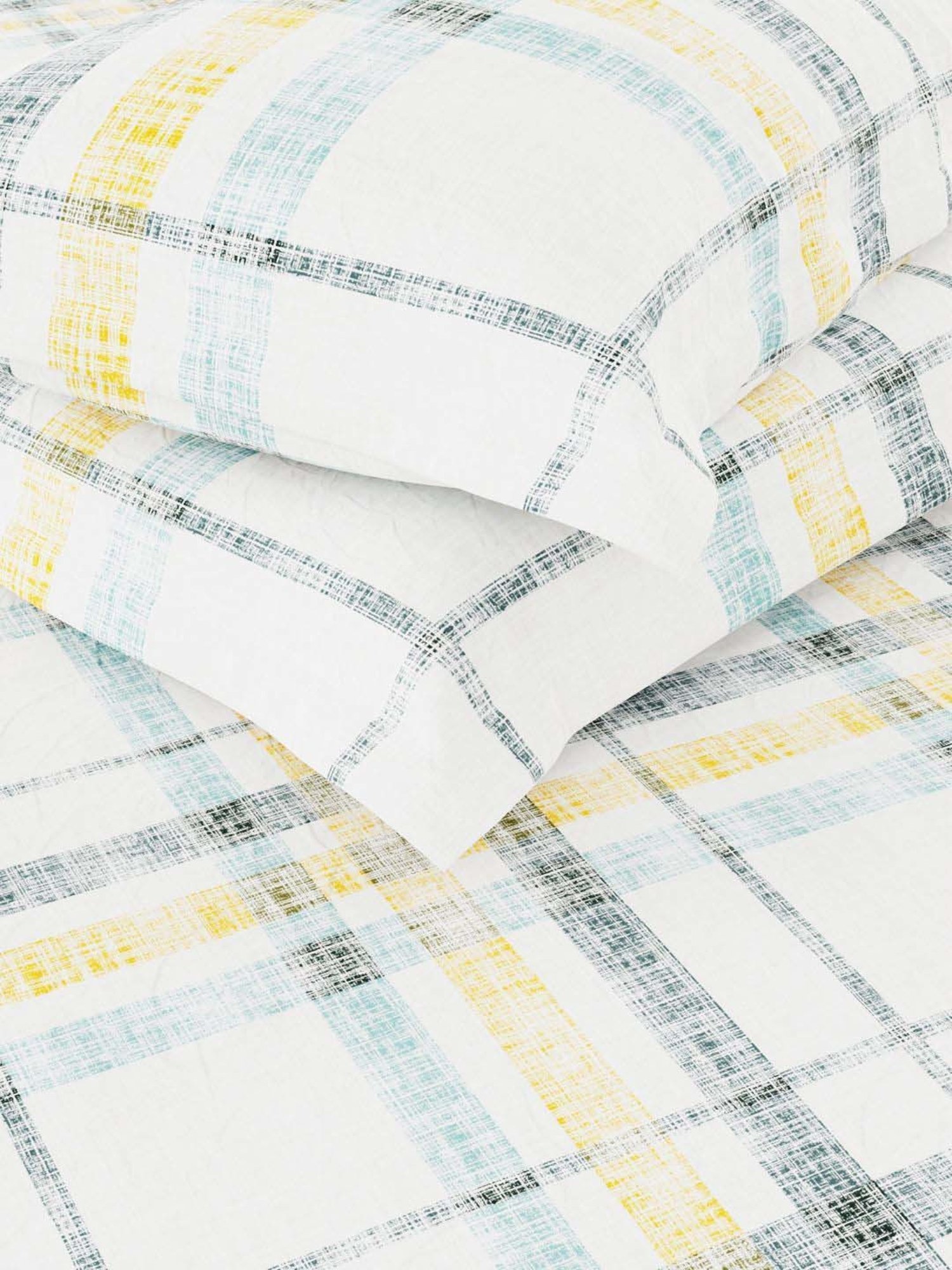 BIANCA Platinum Blue & Gold Cotton 144 TC Double Size Bed Sheet With Pillow covers