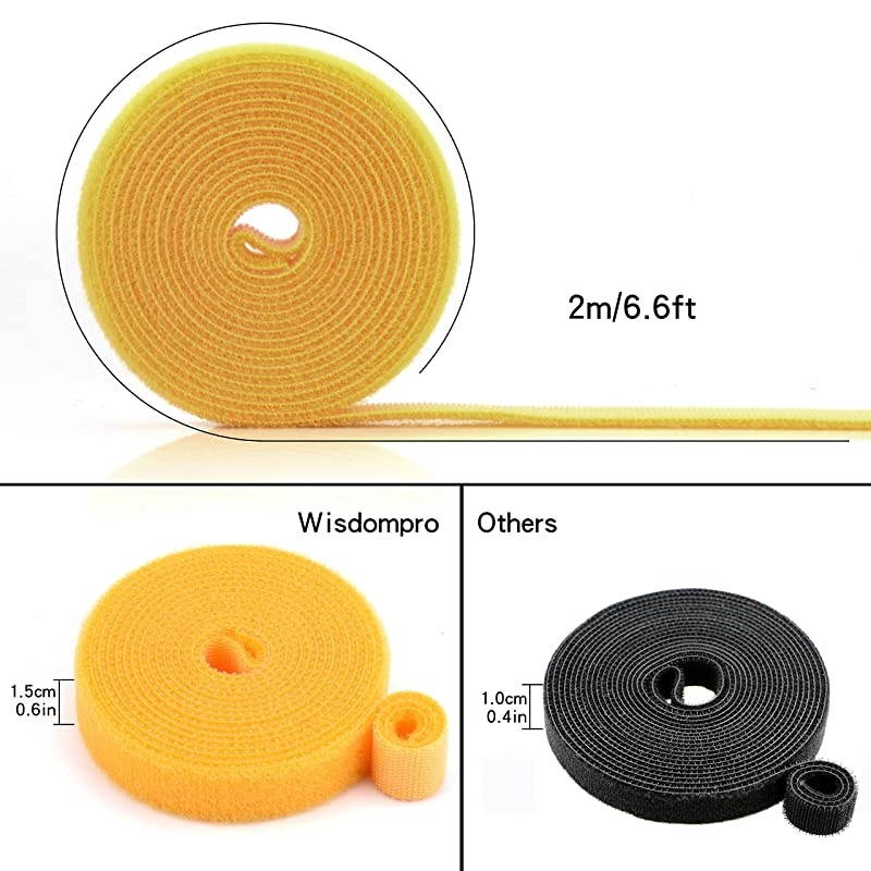 4 Roll Hook and Loop Reusable Fastening Nylon Cable Tie Wire Cord Straps Organizer by  Each 06 Inches Width 66 Ft Long and 264 ft long totally Blue Red Green Yellow