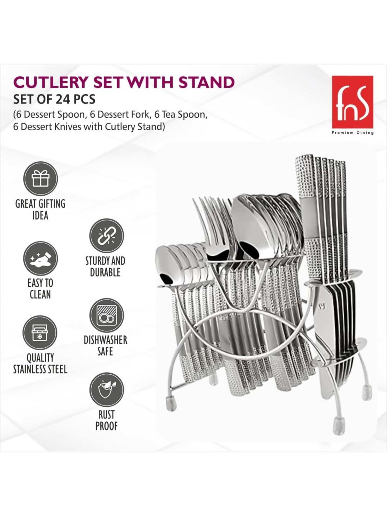 Home4U Iona Multi Wood Cutlery (2 Pcs)