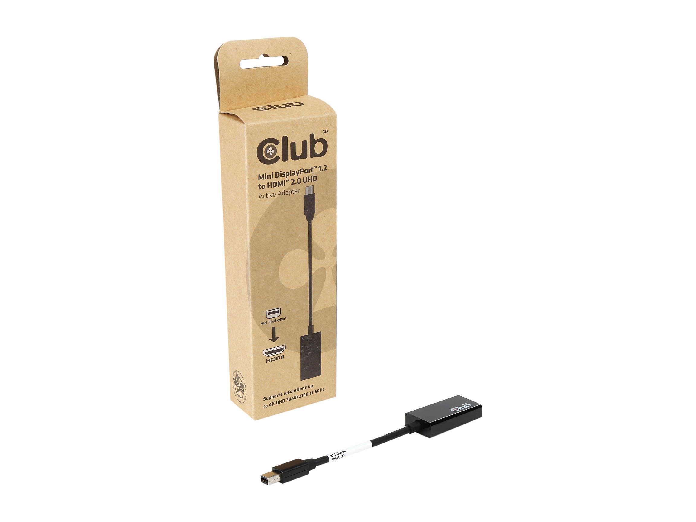 Club3D CAC-1170 Mini DislayPort 1.2 to HDMI 2.0 UHD Active Adapter