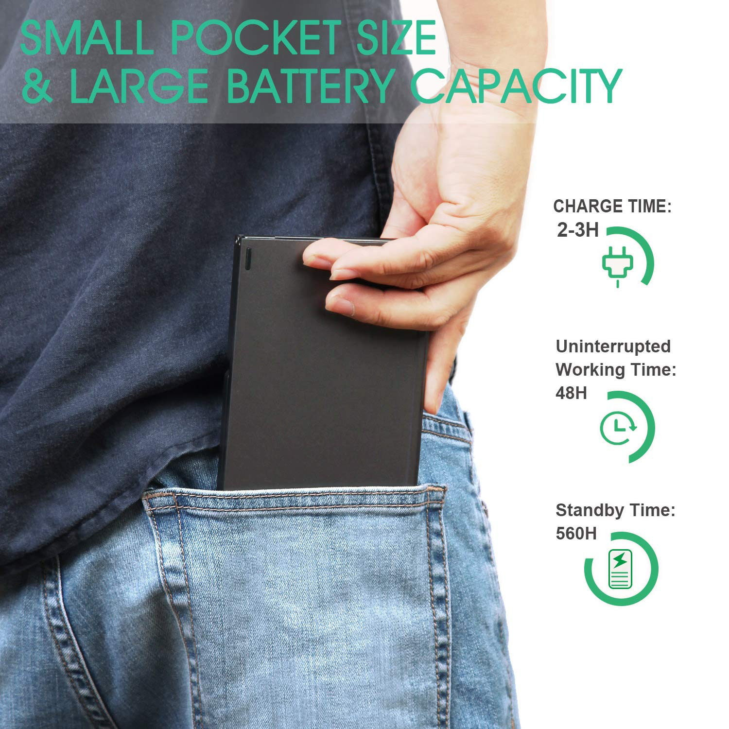 Foldable Bluetooth Keyboard with Touchpad - Samsers Portable Wireless Keyboard with Stand Holder, Rechargeable Full Size Ultra Slim Pocket Folding Keyboard for Android Windows IOS Tablet & Laptop