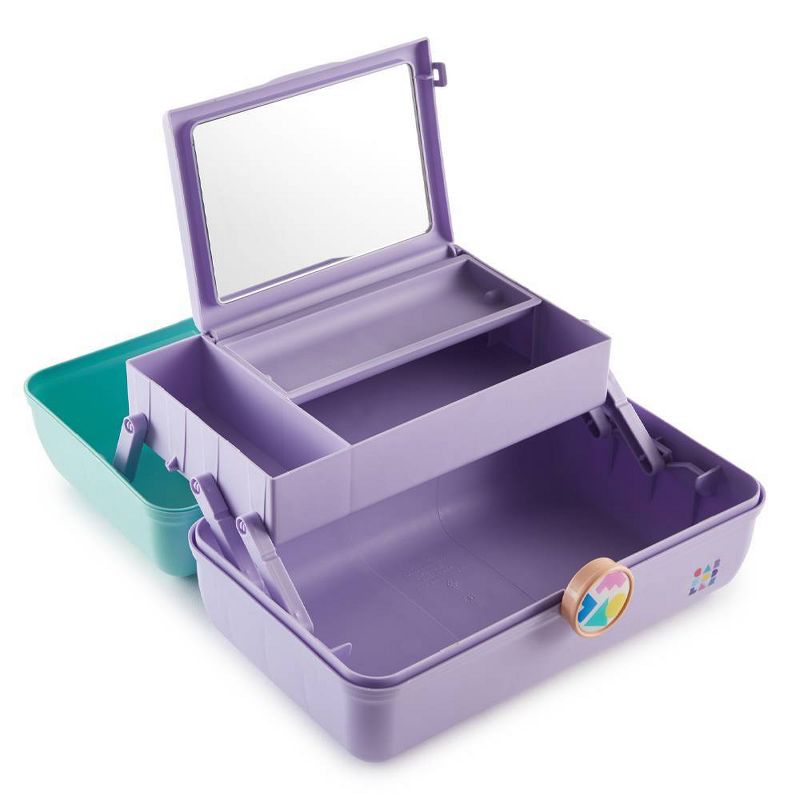 Retro Caboodles On the Go Girl Case Seafoam Lid and Lavender Base