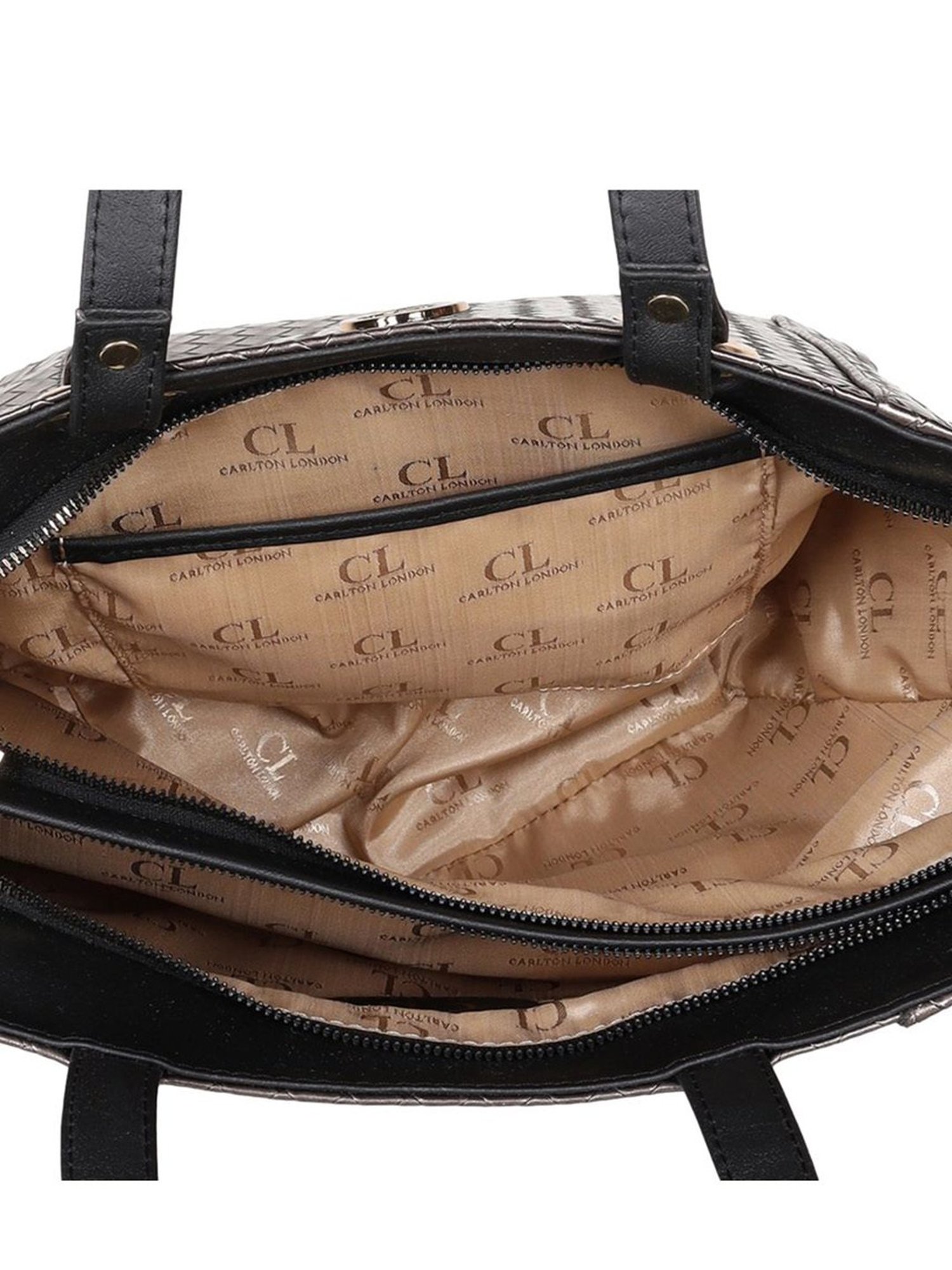 Carlton London Grey Textured Medium Tote Handbag