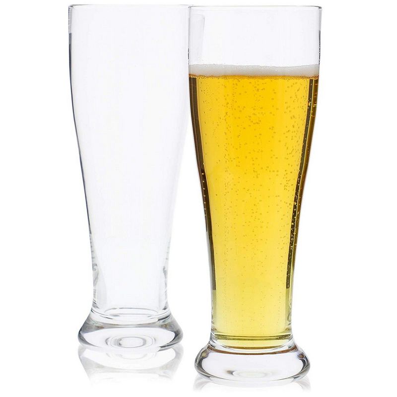 Blue Panda Set of 2 Clear Pilsner Beer Glasses, 15.4 oz