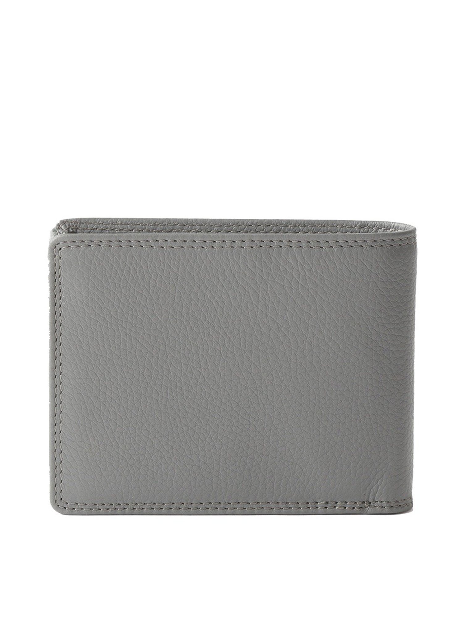 Brown Bear Grey Casual Leather Rfid Bi-Fold Wallet for Men