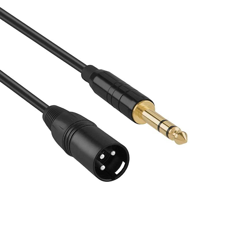 15 Feet TRS 6.35mm (1/4 Inch) Male to XLR Male Cable, Black