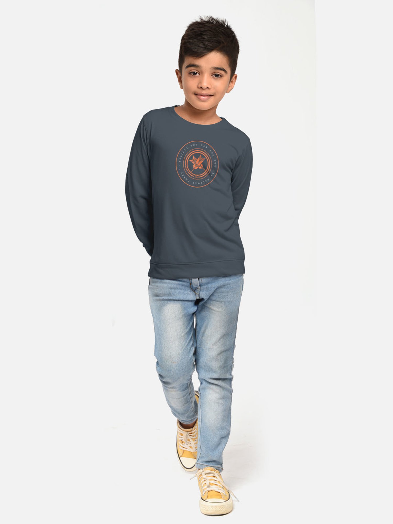 HELLCAT Dark Grey & Lilac Printed Full Sleeves T-Shirt (Pack Of 2)