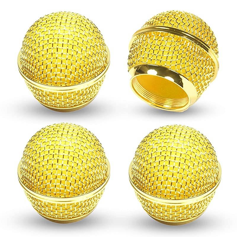 Gold Microphone Windscreen Conforms to SM58 OEM Specifications (MB58G-4)