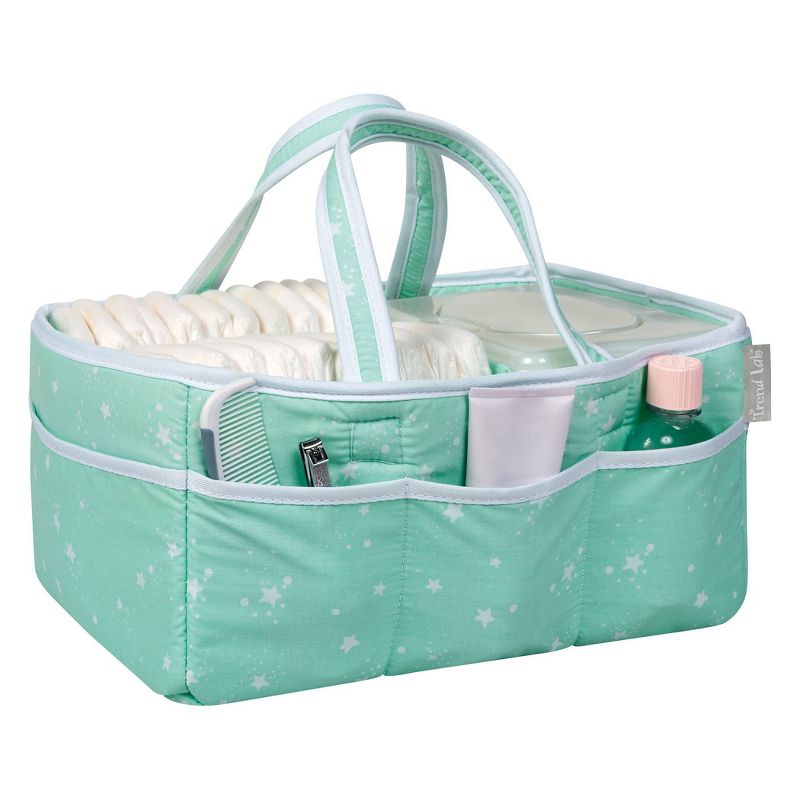 Beriwinkle Linen Diaper Caddy - Gray Sparkle