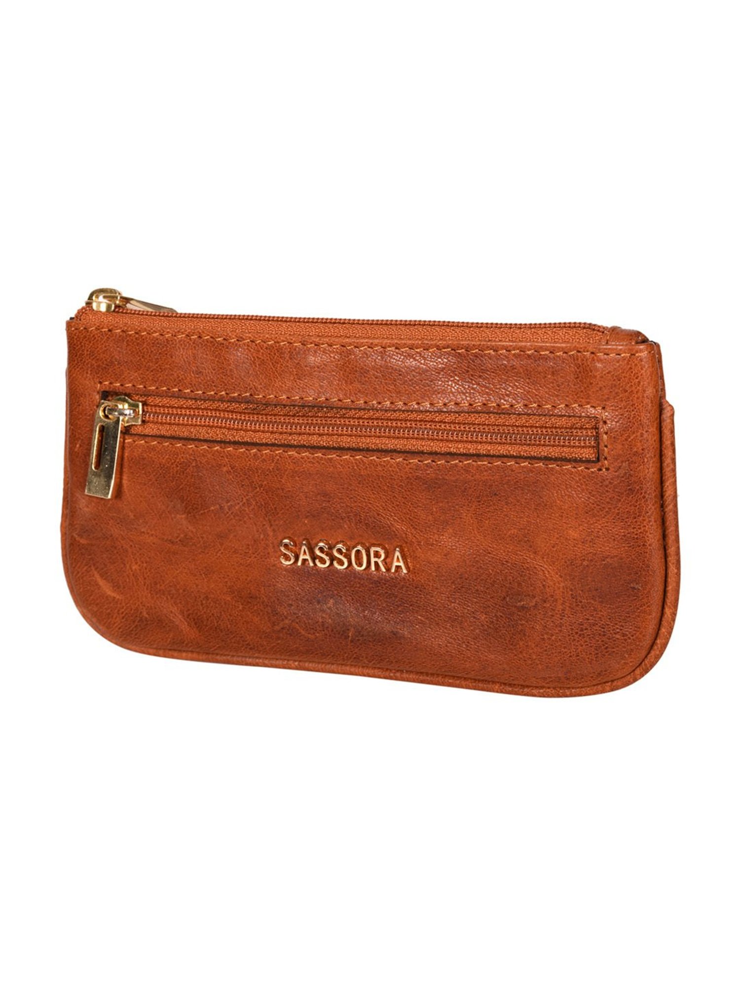 SASSORA Green MAYA Small Leather Car Key Case Pouch