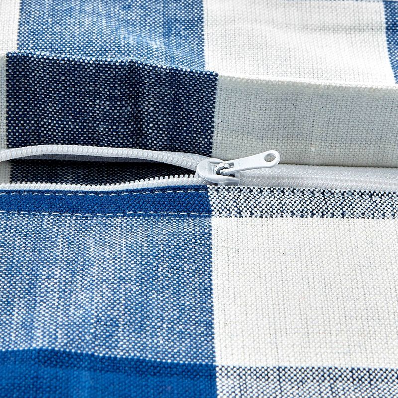 2pk 20"x20" Oversize Buffalo Check Square Throw Pillows Navy/Off White - Design Imports