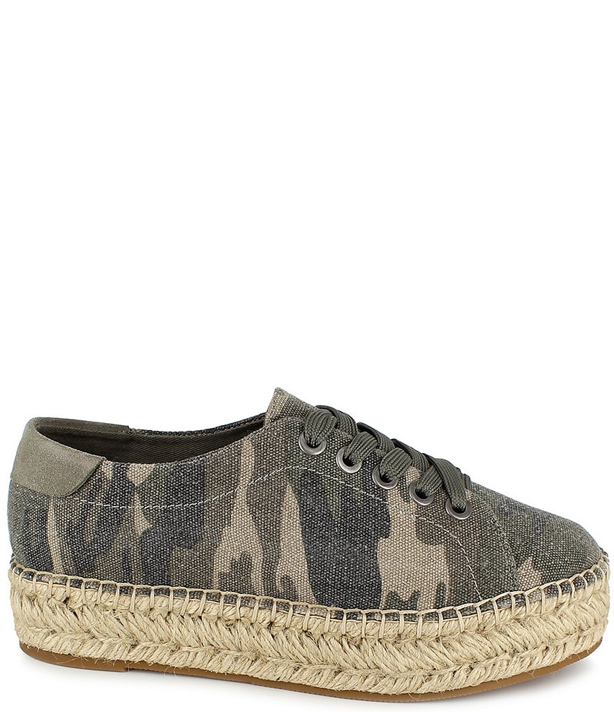 Splendid Laurel Camo Print Canvas Platform Espadrilles Sneakers