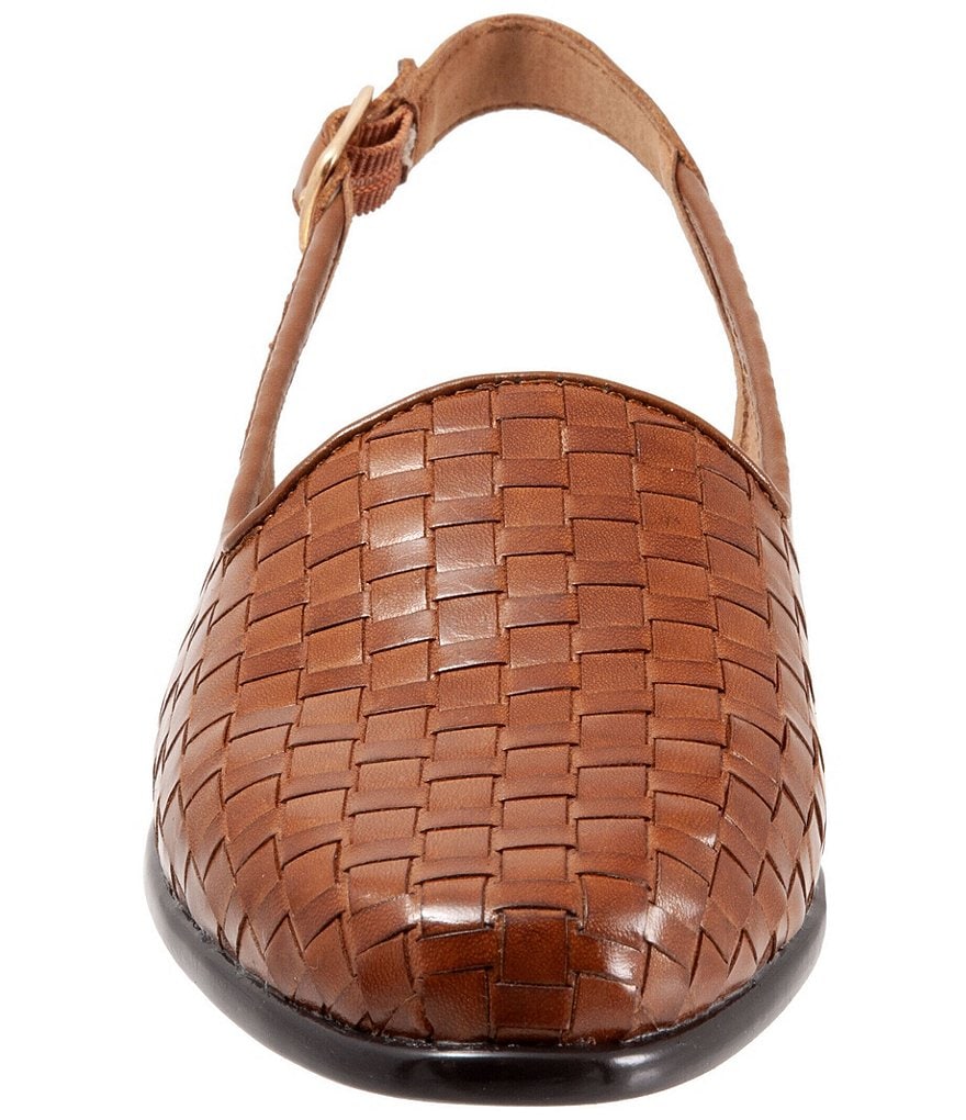 Trotters Lena Woven Leather Slingback Flats