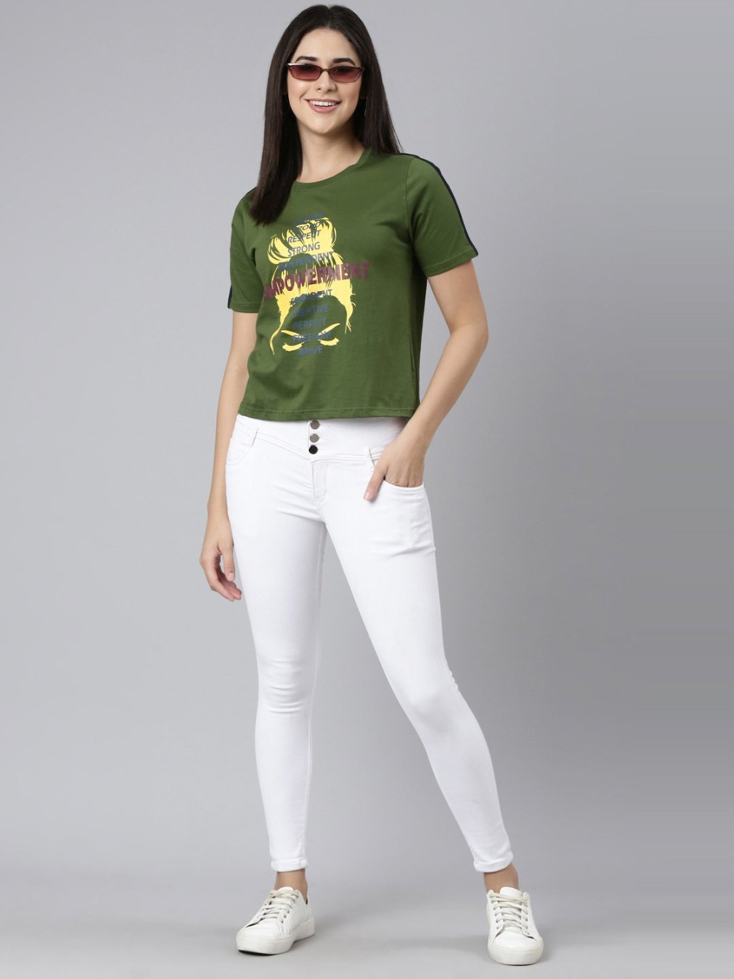 Kryptic Green Cotton Printed T-Shirt