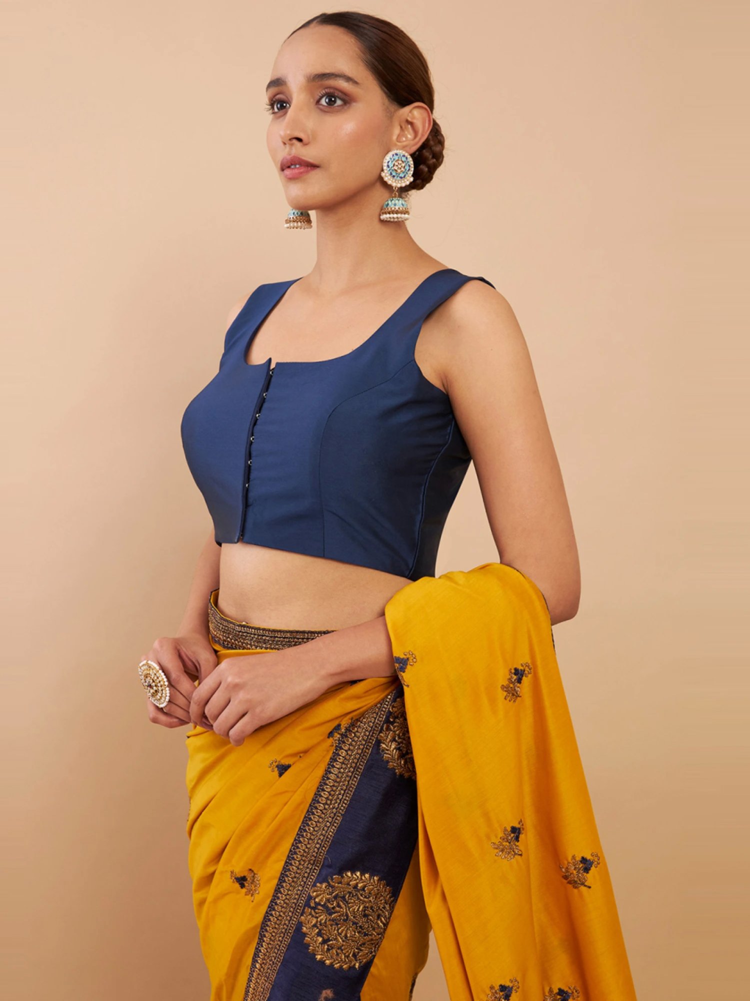 Soch Navy Plain Readymade Blouse