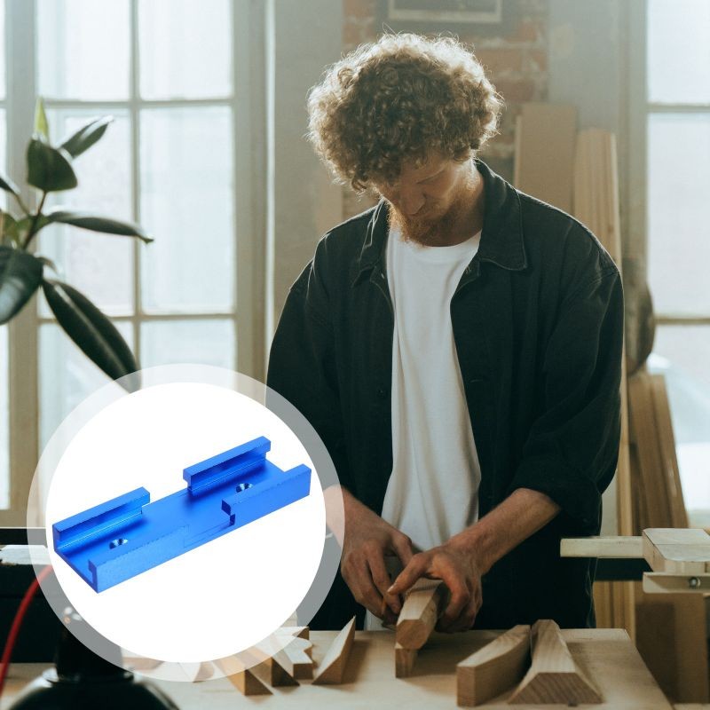 1Pc Rustproof Practical Convenient Durable Woodworking Accessory Woodworking Tool Woodworking Prop Sturdy Easy Saws Table Cross Connector Track Connector Miter Track Jig Fixture for Worker Home