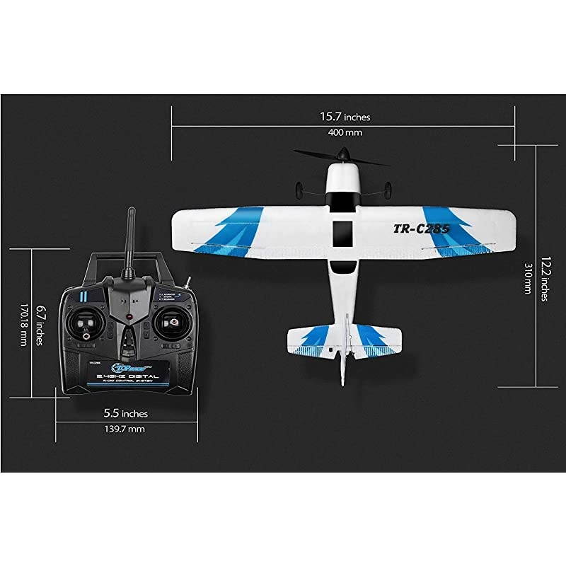 Rc Plane 3 Channel Remote Control Airplane Ready to Fly Rc Planes for Adults, Easy & Ready to Fly, Great Gift Toy for Adults or Advanced Kids, Upgraded with Propeller Saver (TR-C285G)
