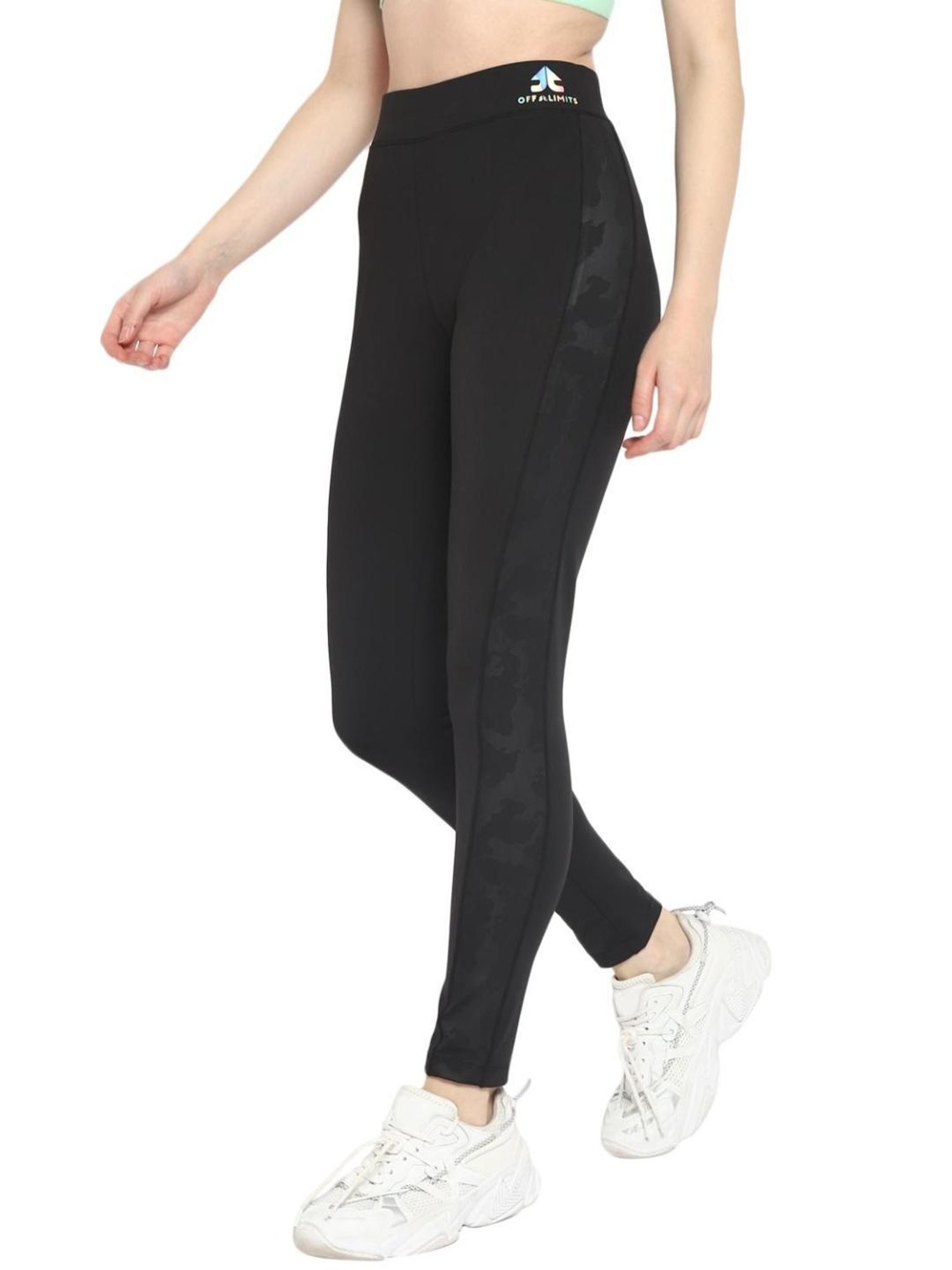 OFF LIMITS Black Self Print Tights