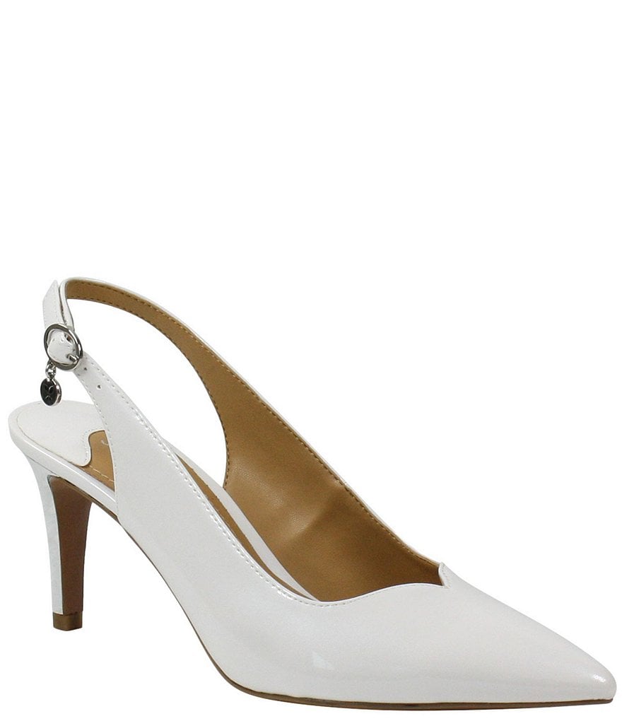 J. Renee Belamie Patent Slingback Pointed Toe Pumps