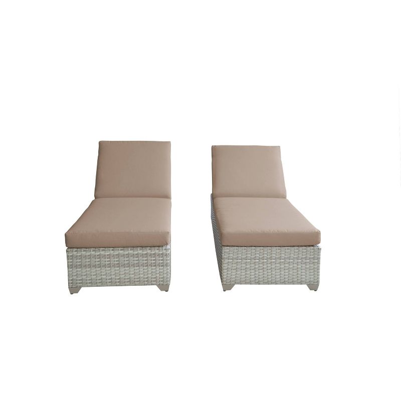 Fairmont 2pk Patio Chaise Lounges - Wheat - TK Classics