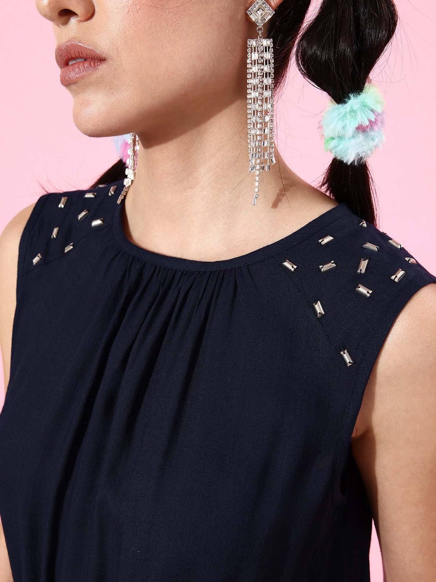 QUIERO Navy Maxi Jumpsuit