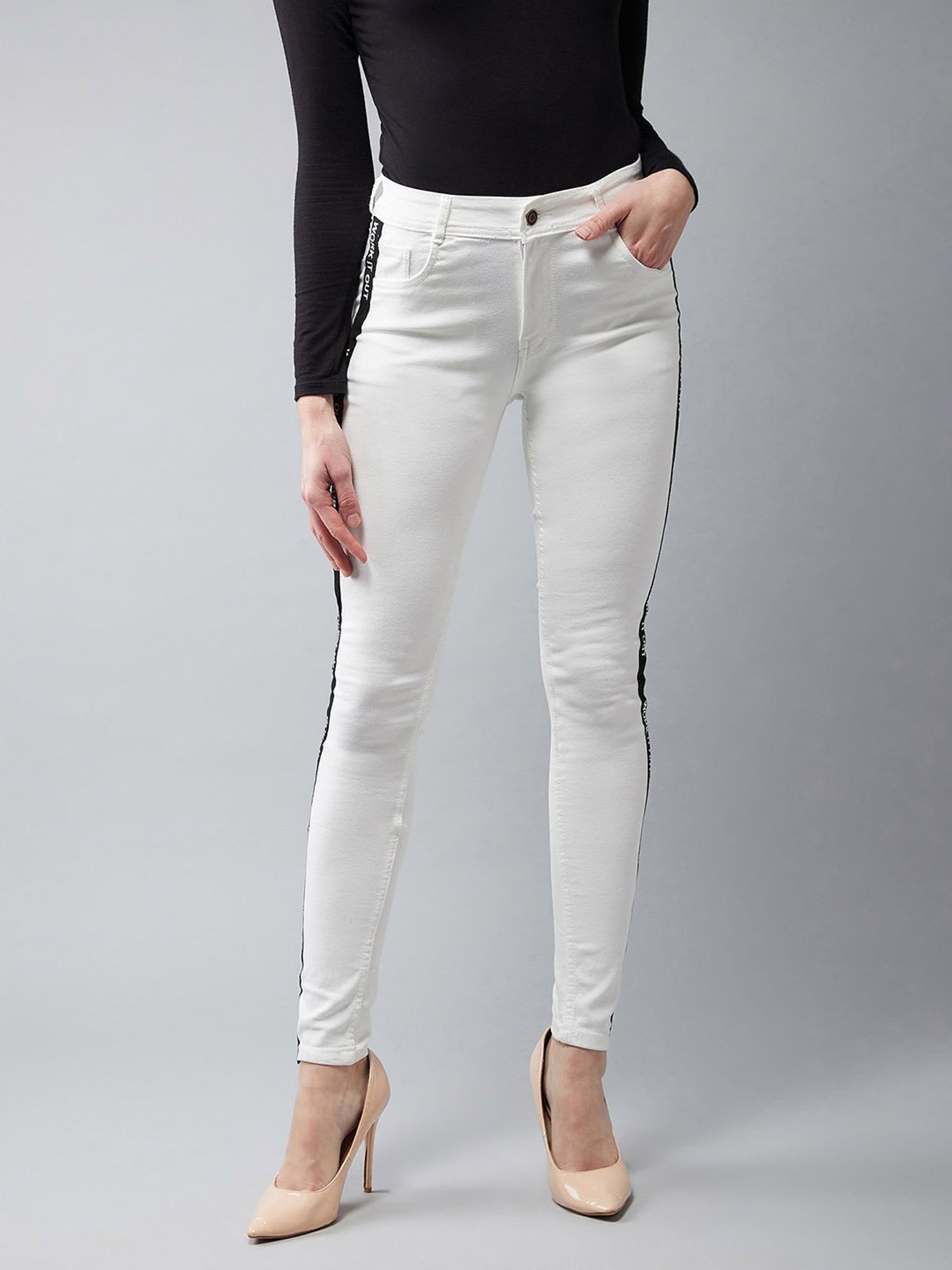 DOLCE CRUDO White Mid Rise Jeans