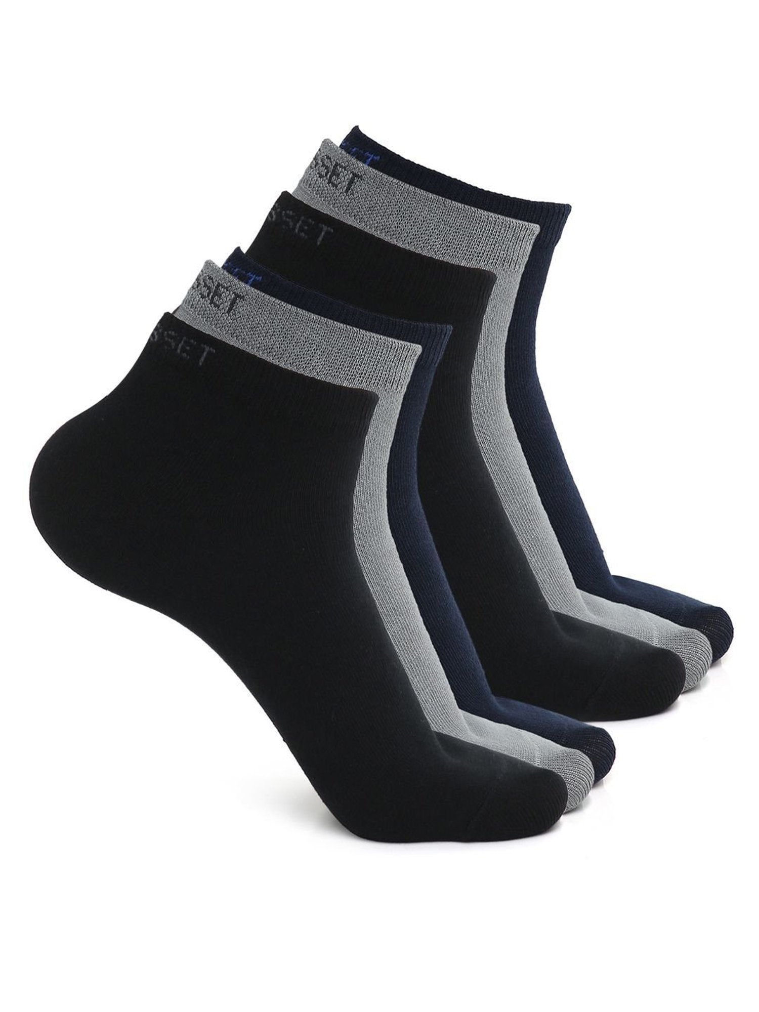 Crusset Multicolor Cotton Polyblend Solid Socks - Pack of 6
