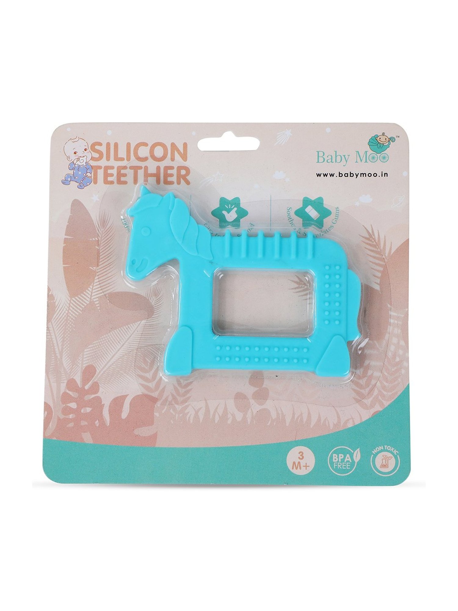 Baby Moo Kids Blue Unicorn Soothing Silicon Teether (BPA & Toxin Free)