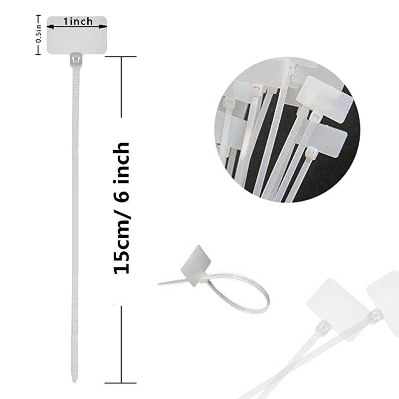 Marker Cable Ties, 250pcs 6 Inch Self-Locking Cord Tags Marker Label with Write on Cable Tag, Ethernet Wire Zip Ties Power Marking Label