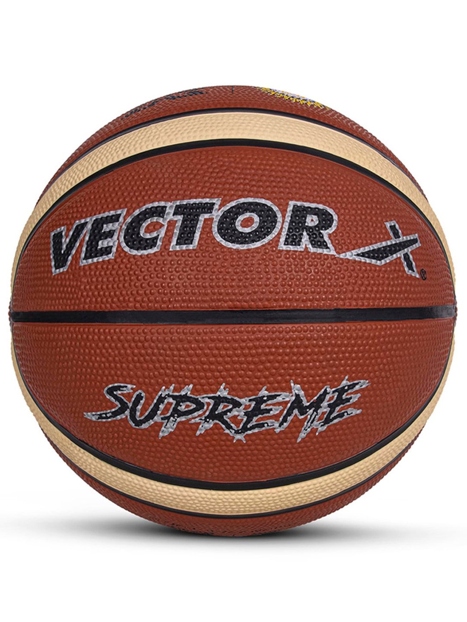 Vector X Supreme Fedration of India Rubberised Bladder Professional Basketball (Brown) Size - 7