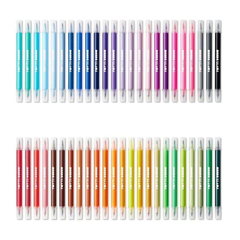 48ct Dual-Tip Brush Marker Set in Plastic Case - Mondo Llama™