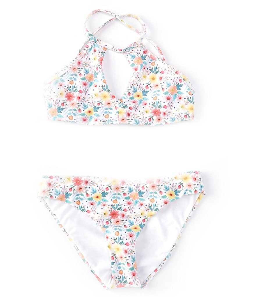 Splendid Big Girls 7-16 Spellbound Floral-Printed Bralette Top & Retro Hipster Bottom Two-Piece Set