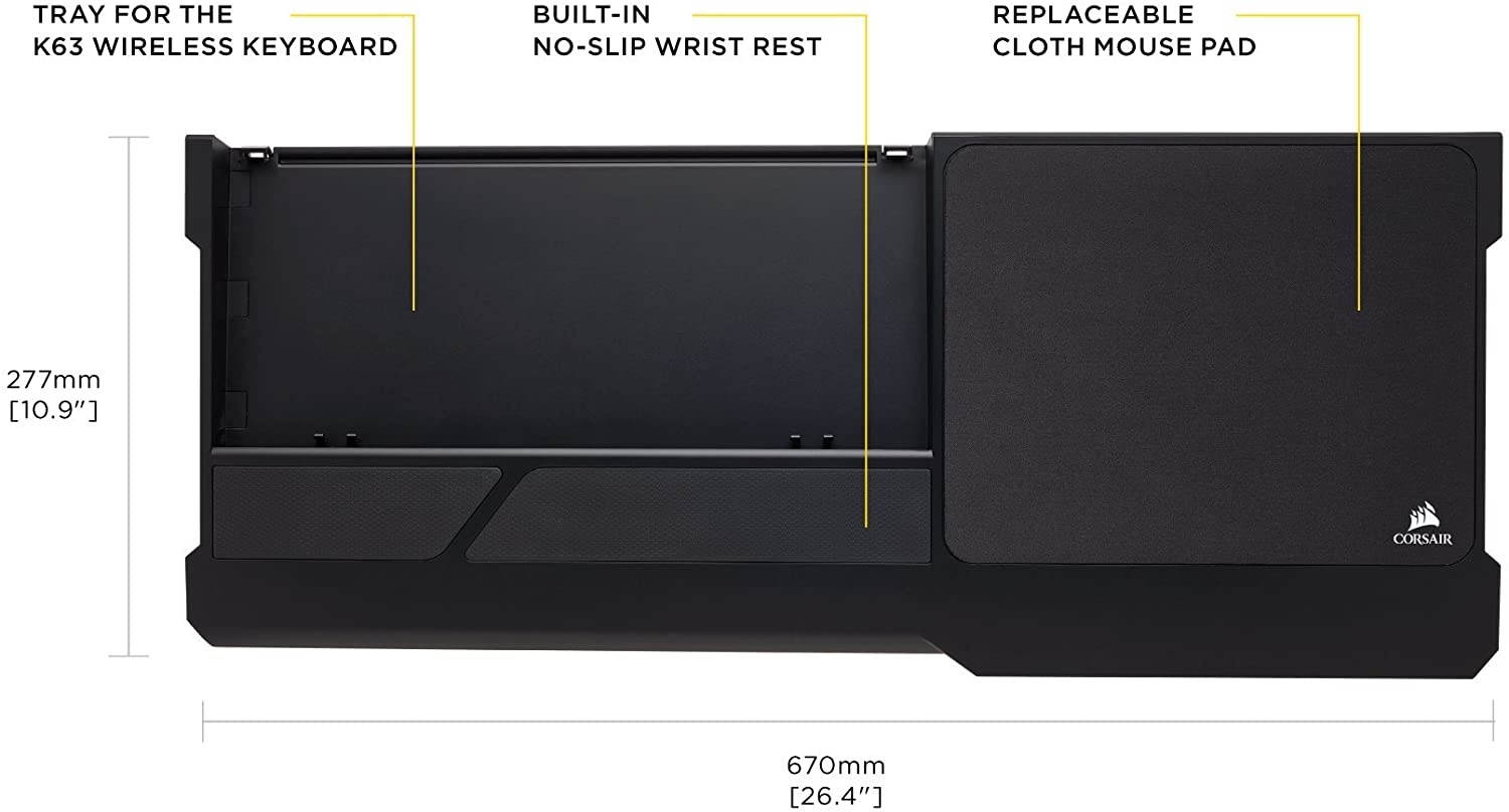 Corsair Harpoon RGB Wireless - Wireless Rechargeable Gaming Mouse & K63 Wireless Gaming Lapboard for K63 Wireless Keyboard - Game Comfortably from Your Couch Black