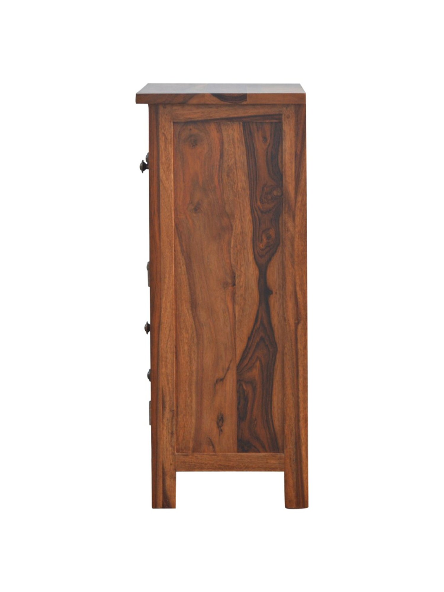 Fabindia Brown Sheesham Wood Textured Cabinet
