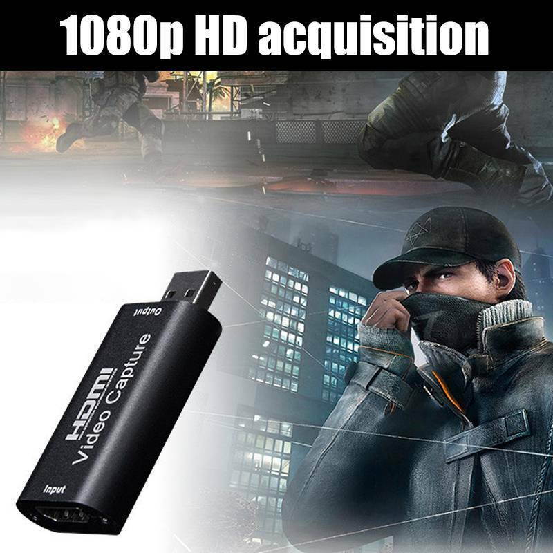 HDMI Video Capture Card, HDMI to USB 1080p Audio Video Capture Card, Full HD Recording, Connect DSLR Camcorder or Action Cam to PC/Mac for High Definition Acquisition, Live Broadcasting