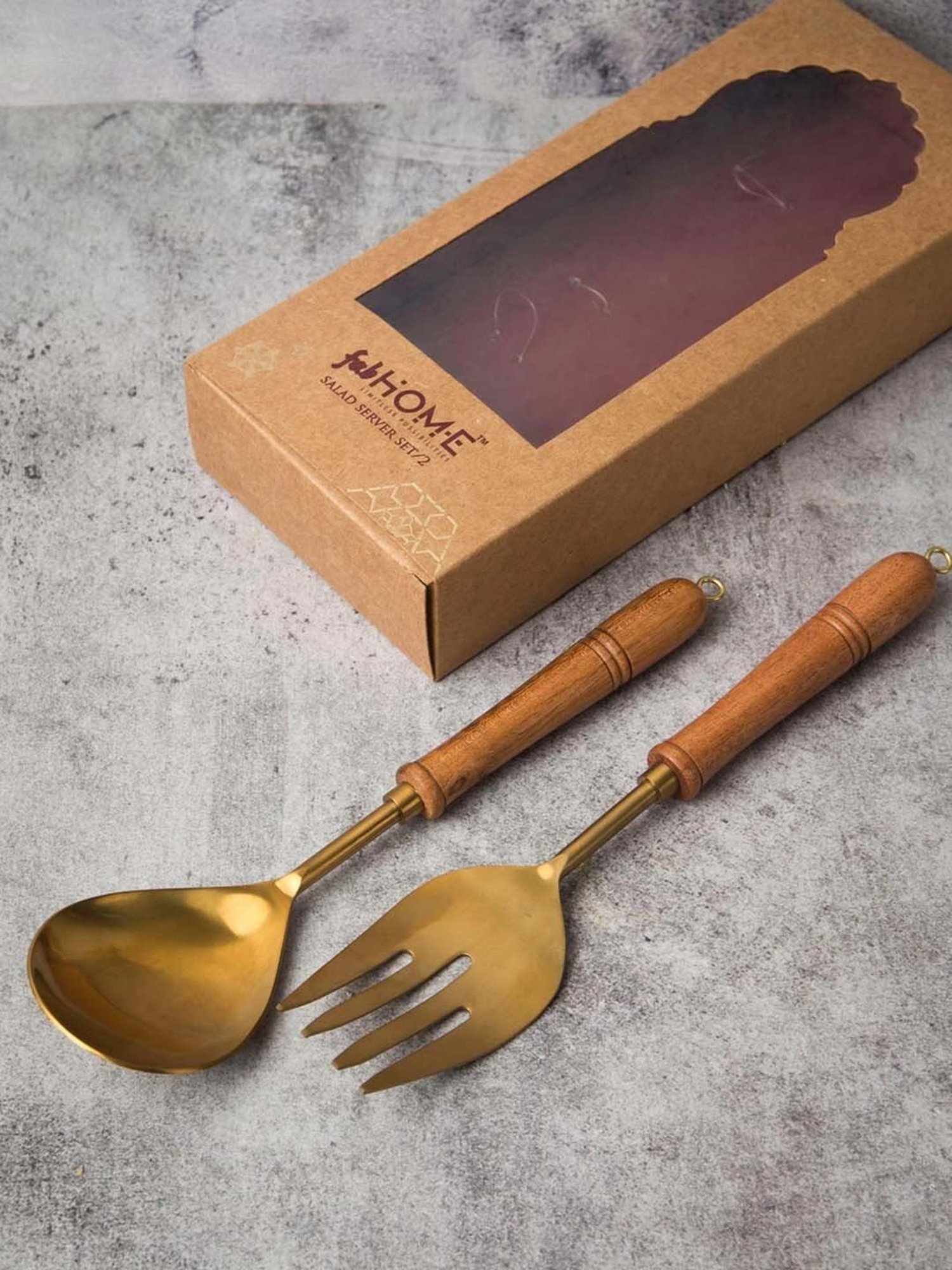 Fabindia Amantra Gold Metal 1 Fork & 1 Spoon