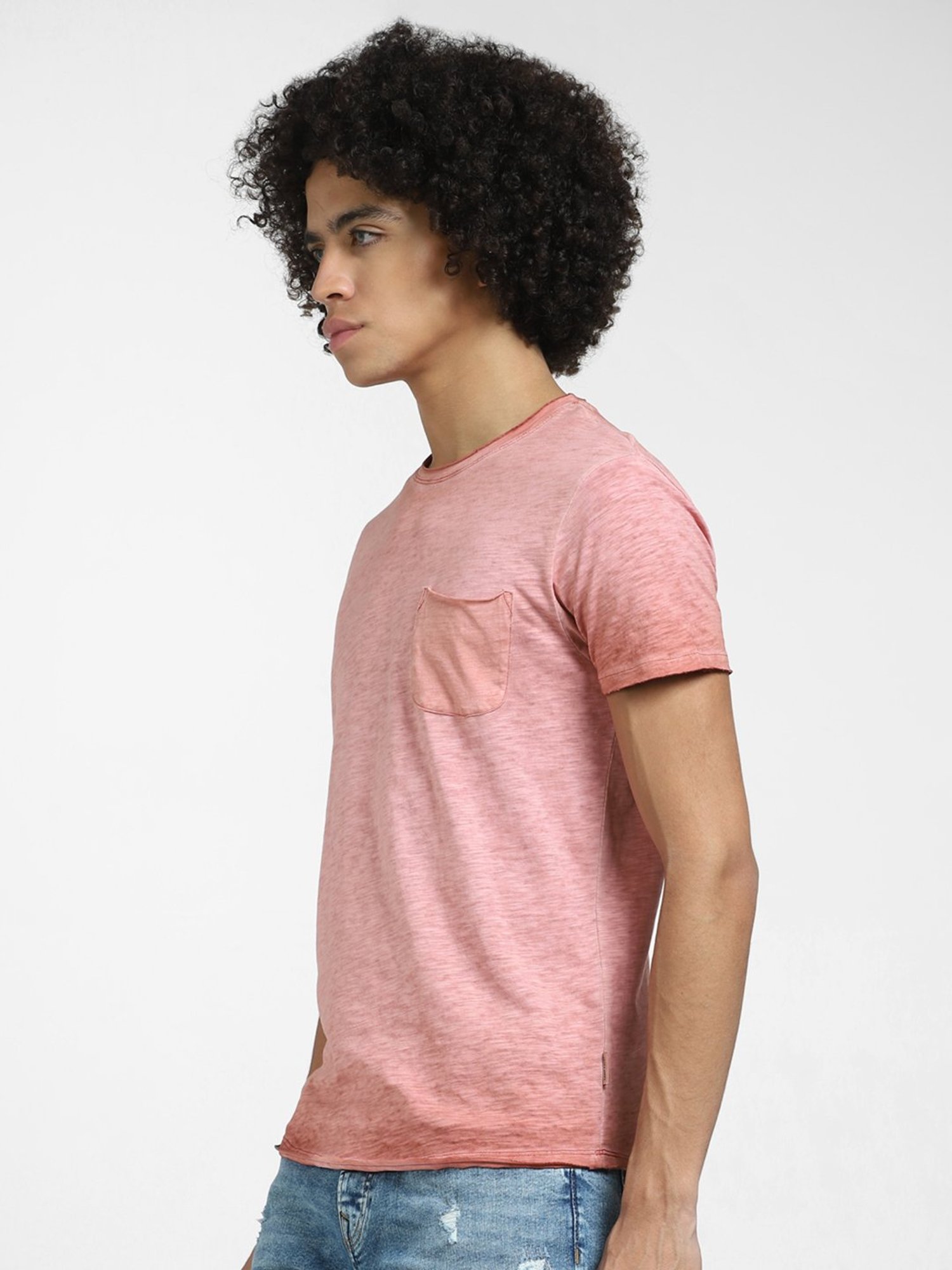 Jack & Jones Red Slim Fit Cotton Crew T-Shirt