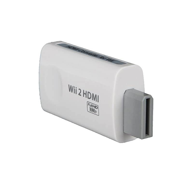 Wii to HDMI Adapter Converter Full HD 1080P Output Upscaling 35mm Audio HDMI Converter for Wii White