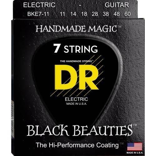 DR Strings BLACK BEAUTIES Black Coated Heavy 7-String Electric Guitar Strings (11-60)