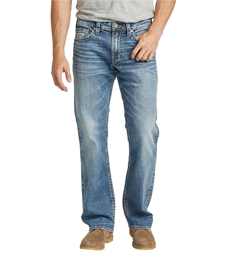 Silver Jeans Co. Zac Relaxed-Fit Straight-Leg Stretch Denim Jeans