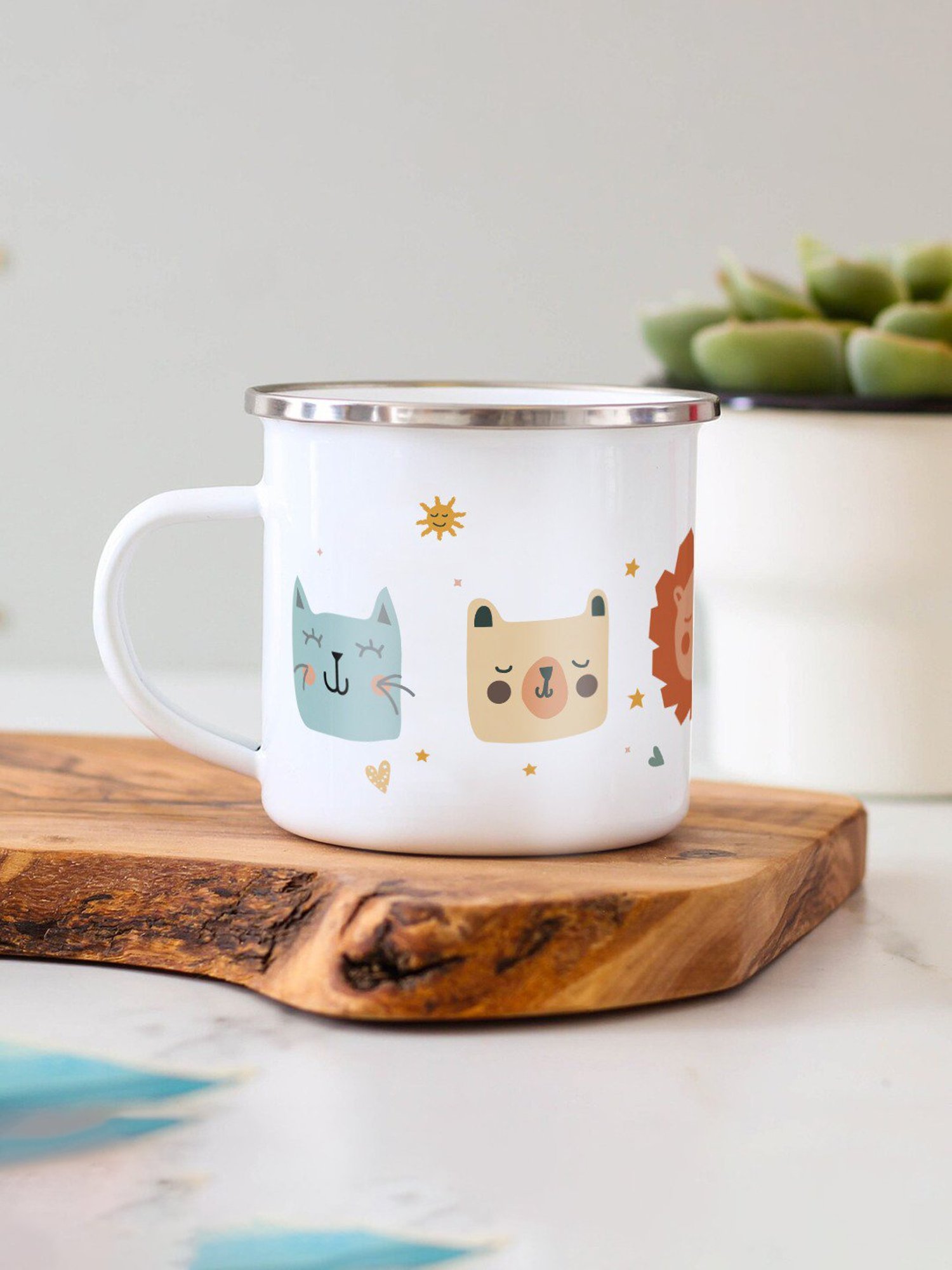 Gathari Enamel White Stainless Steel Coffee Mug