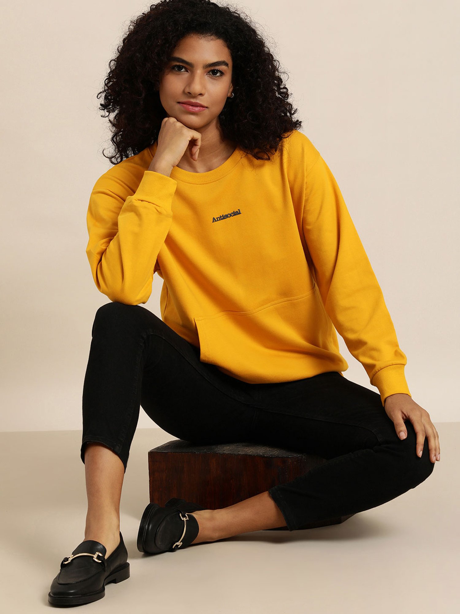 Belle Fille Yellow Patchwork Sweatshirt