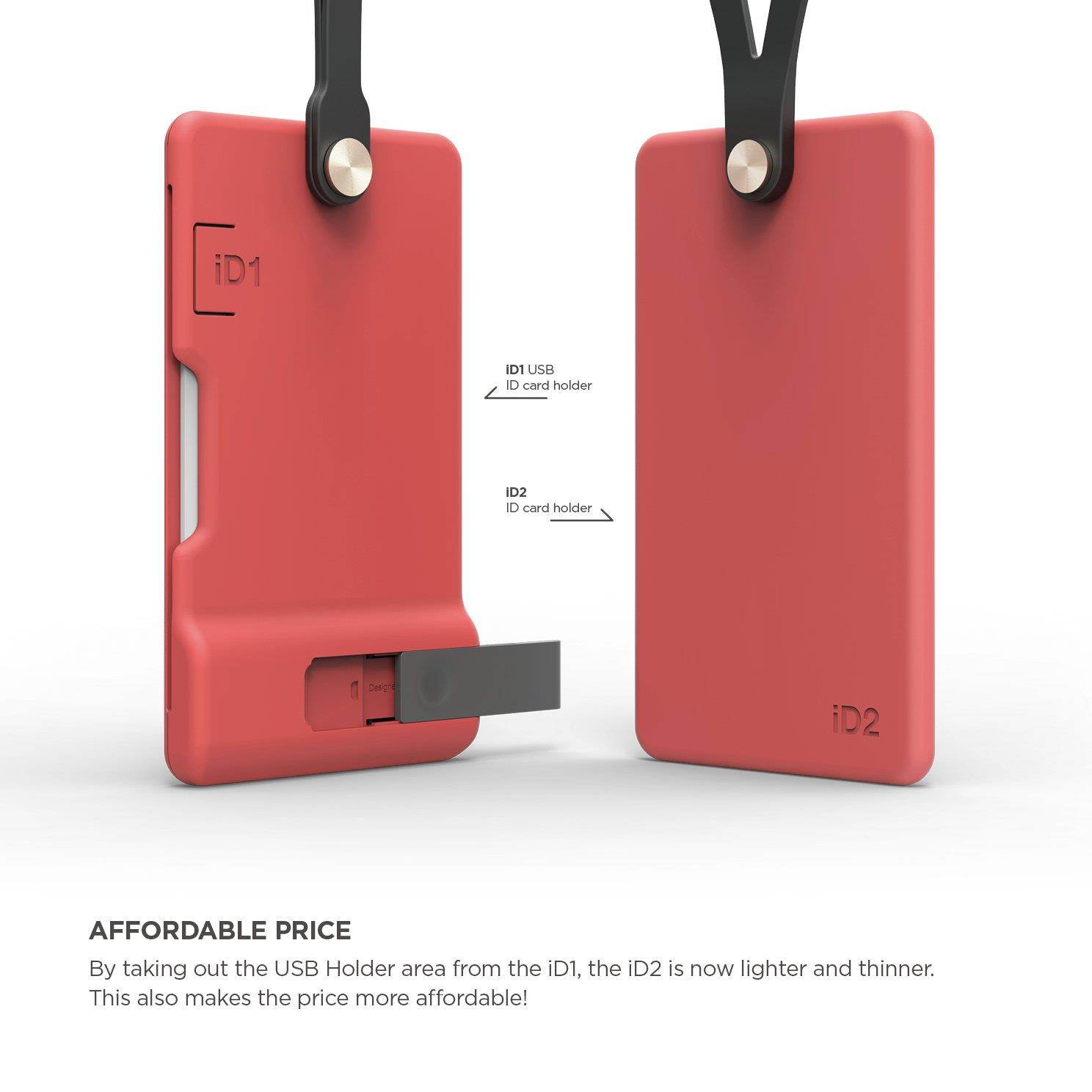 elago ID2 Silicon ID Card Holder (Able to Hold 2 Cards) (Italian Rose)