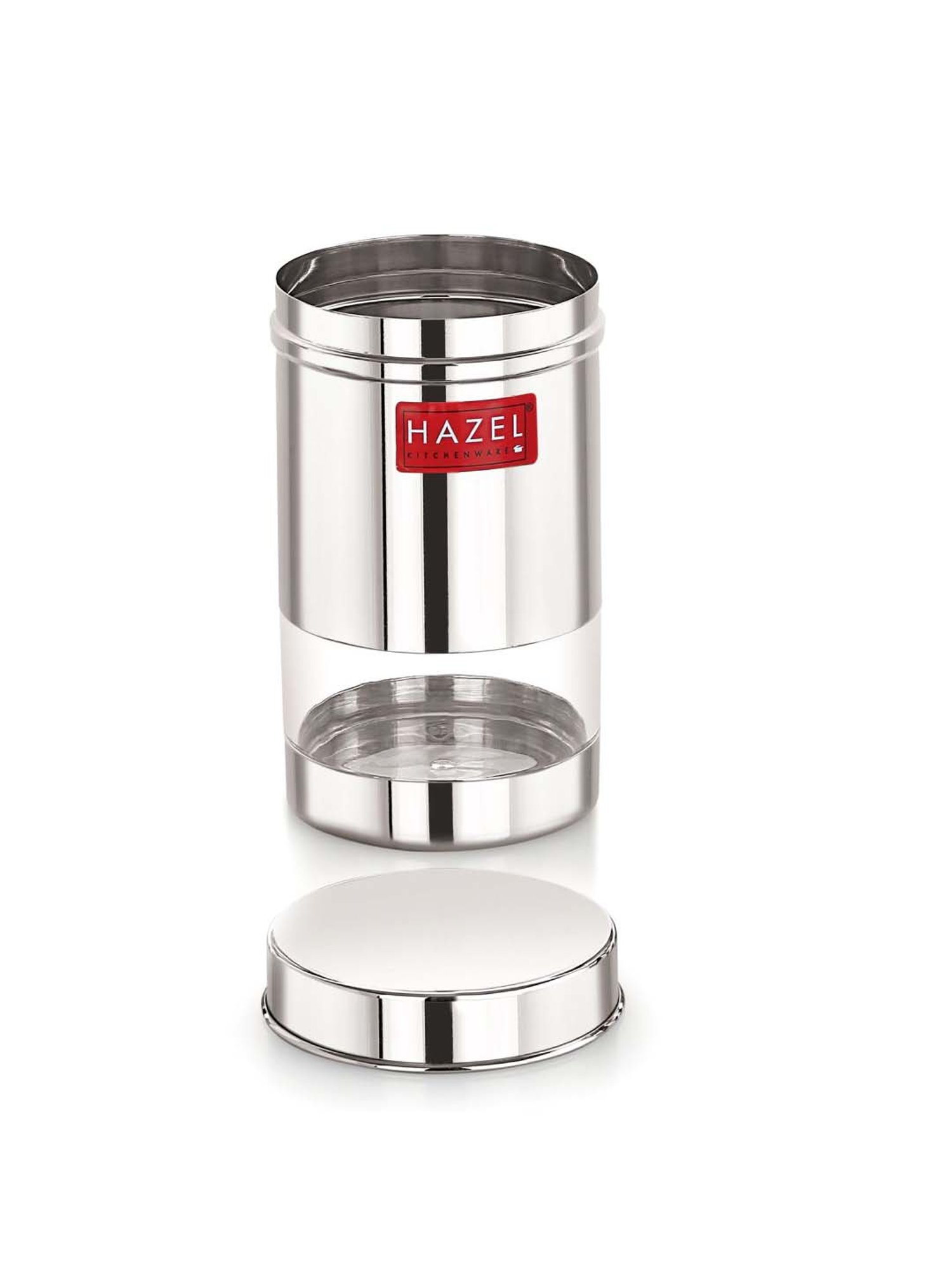 HAZEL Silver Stainless Steel Small Container (0.4 L) - Set of 2