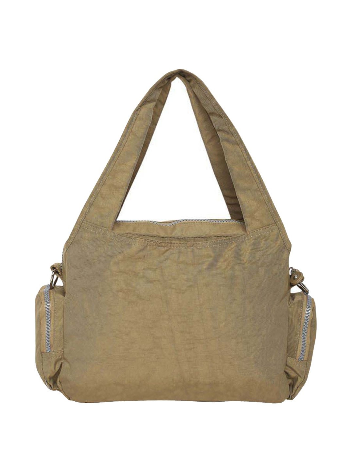 Baomi Beige Solid Medium Handbag