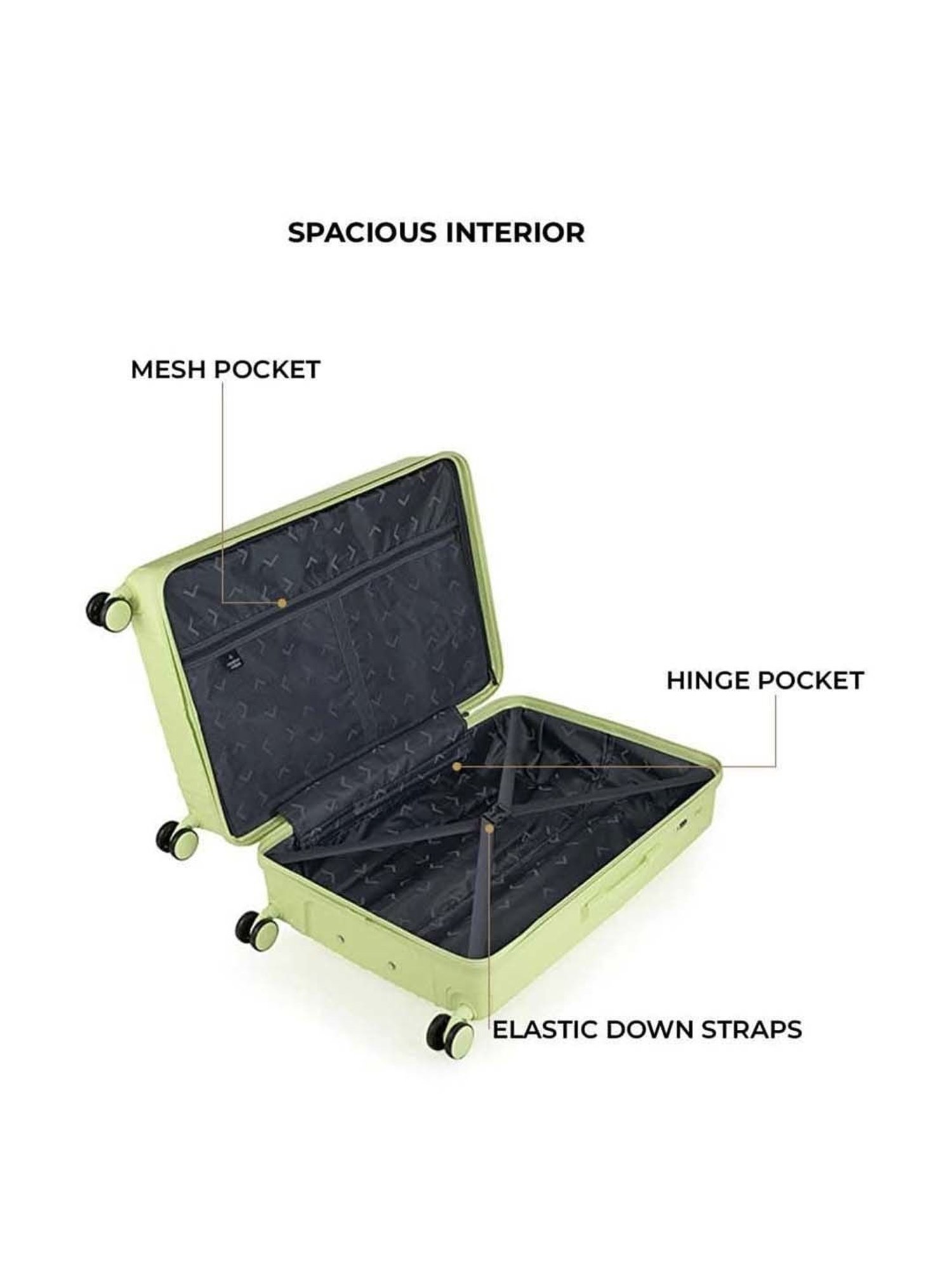 Nasher Miles Pondicherry Hard-side Polypropylene Cabin Lime Yellow 20 inch |55cm Trolley bag