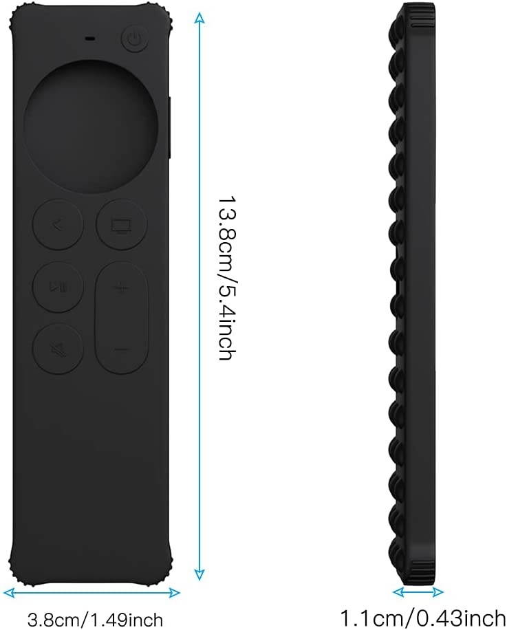 AWINNER Protective Case Compatible for 2021 Apple TV Siri Remote (2nd Generation) - Lightweight [Anti Slip] Shock Proof Silicone Cover Compatible for 2021 Apple TV 4K and Apple TV HD (Black)